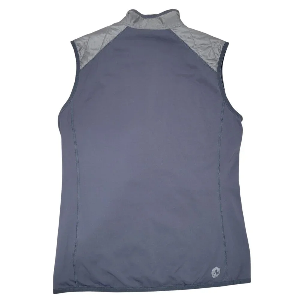 Marmot Vest Men Small Gray Insulated Hybrid Softshell Zip Pockets Outdoor Hiking